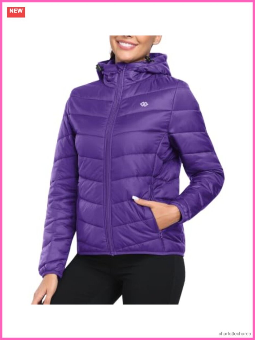 MoFiz Women's Puffer Jacket Hooded Waterproof Quilted Insulated Warm Coat